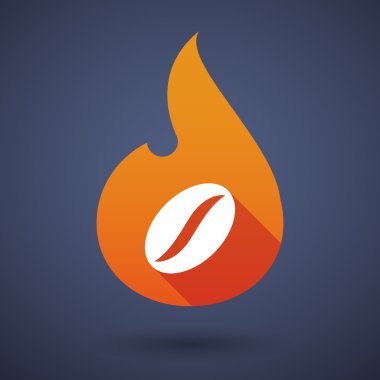 Uzun bir kahve çekirdeği ile gölge vektör alev simgesi