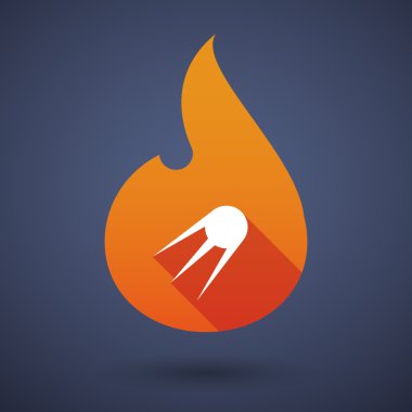 Uzun gölge vektör alev simgesi bir vintage uydu