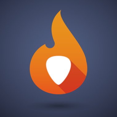 Uzun bir mızrap ile gölge vektör alev simgesi