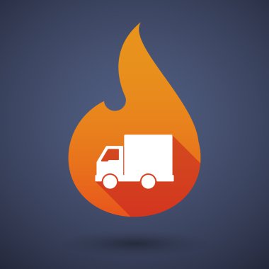 Uzun bir kamyon ile gölge vektör alev simgesi