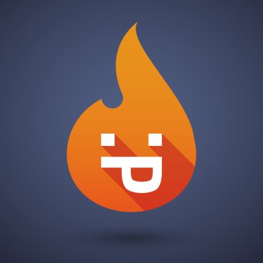 Bir dil metin SK yapışmasını ile uzun gölge vektör alev simgesi