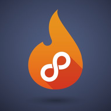 Uzun gölge vektör alev simgesi sonsuz işareti