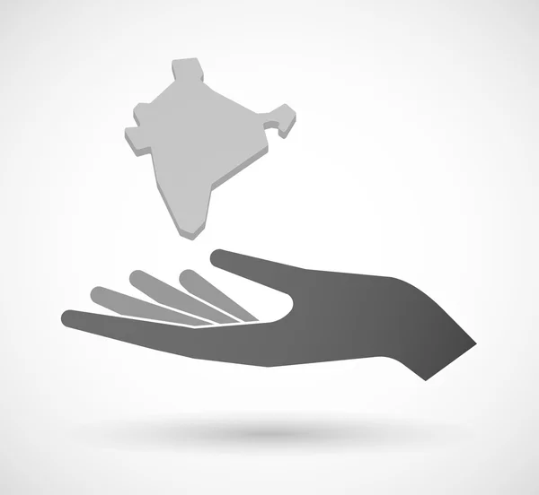 Geïsoleerde vector hand geven een kaart van India — Stockvector