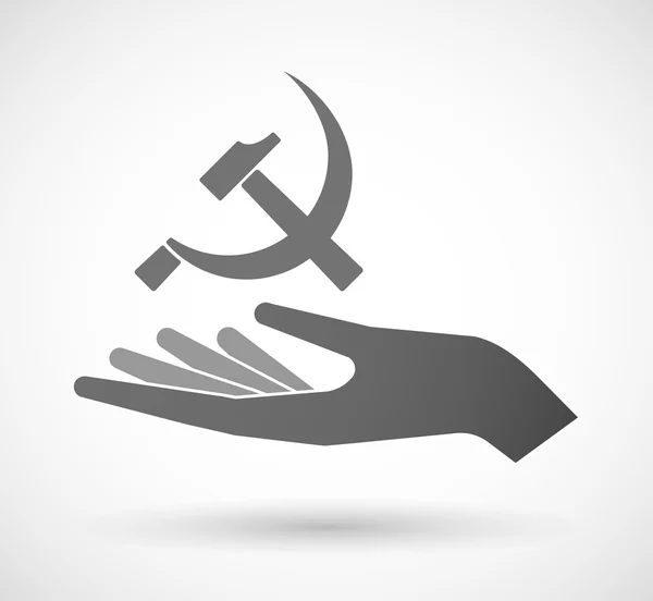 Main vectorielle isolée donnant le symbole communiste — Image vectorielle