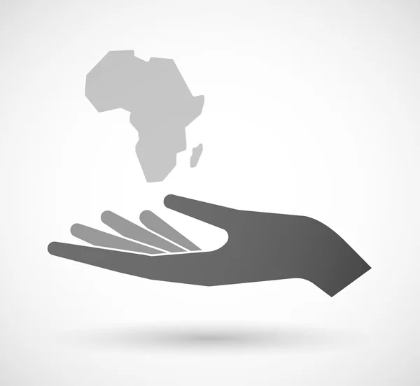 Geïsoleerde vector hand geven een kaart van het Afrikaanse continent — Stockvector