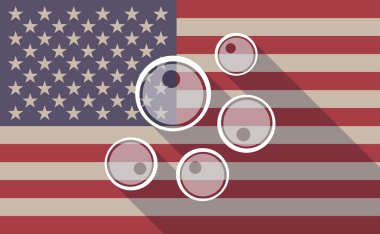 Uzun gölge vektör yumurta ile ABD bayrağı simgesi