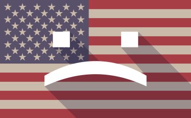 Uzun gölge vektör bir üzücü metin yüz ile ABD bayrağı simgesi