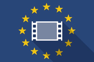 Avrupa Birliği uzun gölge bayrağı ile bir film photogram