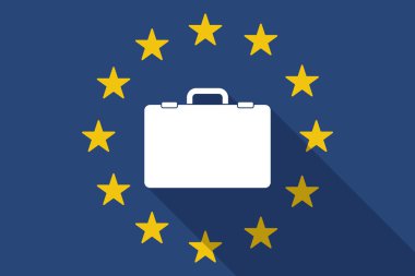 Avrupa Birliği uzun gölge bayrağı ile bir breiefcase