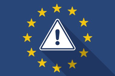 Avrupa Birliği uzun gölge bayrak bir uyarı sinyali ile