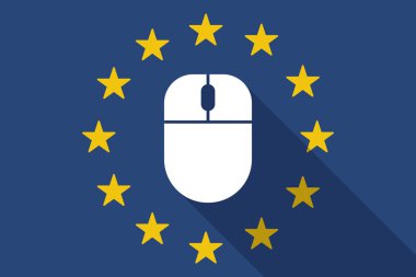 Avrupa Birliği uzun gölge bayrağı ile kablosuz fare