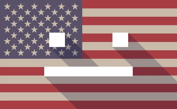 長い影ベクトル テキストの無表情な顔と米国旗のアイコン — ストックベクタ