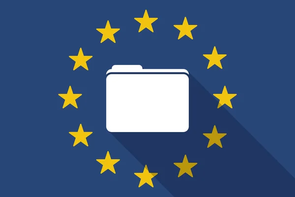 Vlajka Evropské unie dlouhý stín se složkou — Stockový vektor