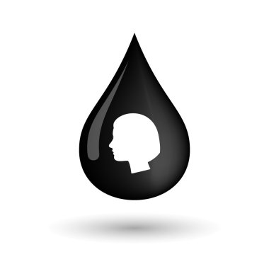 Vektör yağ damla simge kadın bir kafa ile