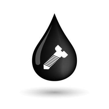 Vektör yağ damla simgesi bir vida ile
