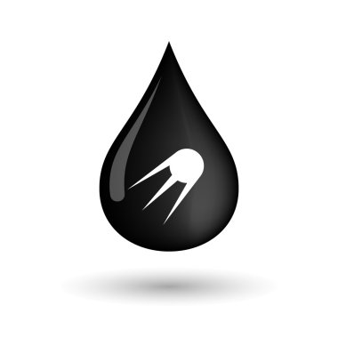 Vintage bir uydu ile vektör yağ damla simgesi