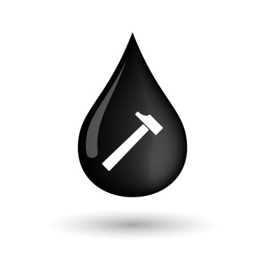 Vektör yağ damla simgesi bir çekiç ile