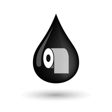 Bir tuvalet kağıdı rulosu ile vektör yağ damla simgesi