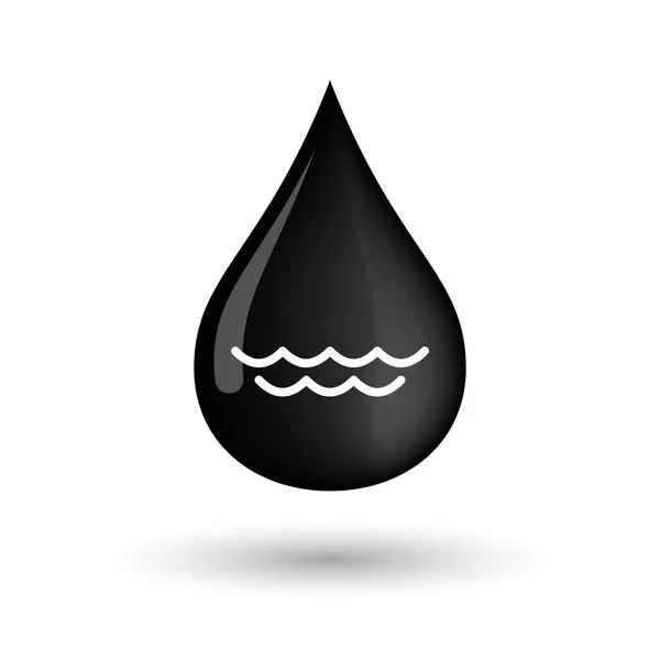 Icono de gota de aceite vectorial con una señal de agua — Vector de stock