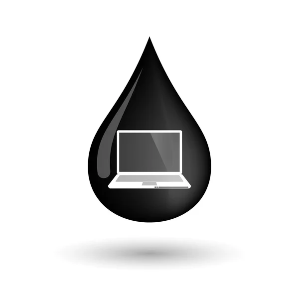 Icona goccia di olio vettoriale con un computer portatile — Vettoriale Stock