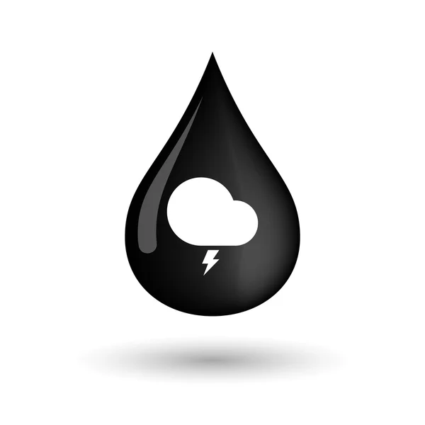 Icono de gota de aceite vectorial con una nube tormentosa — Vector de stock