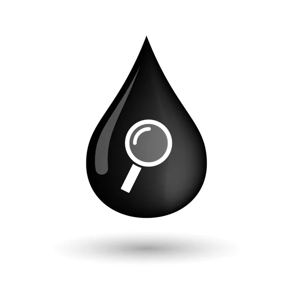 Vector olja släpp ikonen med ett förstoringsglas — Stock vektor