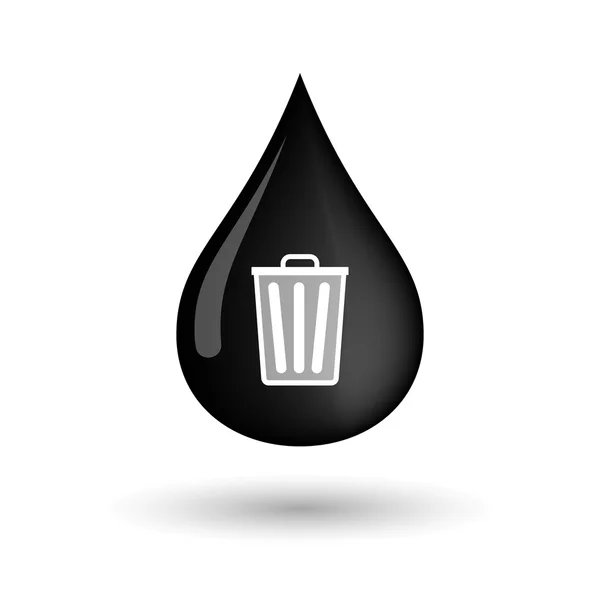 Vector icono de gota de aceite con un bote de basura — Vector de stock