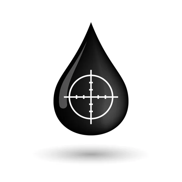 Icono de gota de aceite vectorial con un punto de mira — Vector de stock