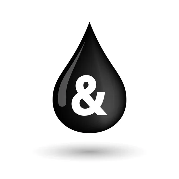 Vector oil drop icon with an ampersand — Stock Vector