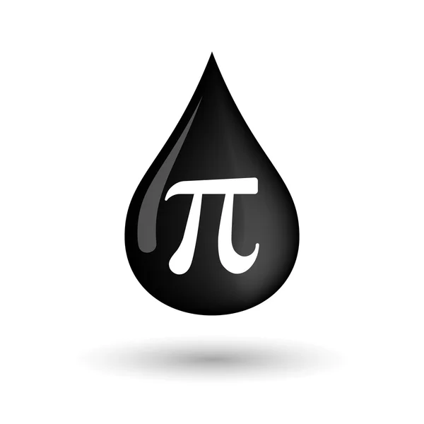 Icono de gota de aceite vectorial con el número pi símbolo — Vector de stock