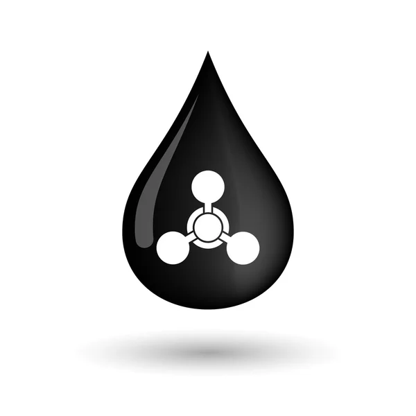 Vector oil drop icon with a chemical weapon sign — Stock Vector