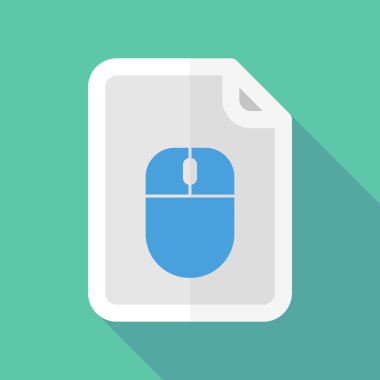 Uzun gölge belge vektör simgesi ile bir kablosuz fare