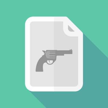 Uzun gölge belge vektör simgesi silah