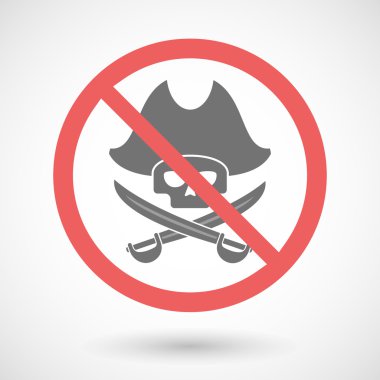 Yasak vektör sinyal bir korsan kafatası ile