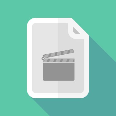 Uzun gölge belge vektör simgesi bir Klaket ile