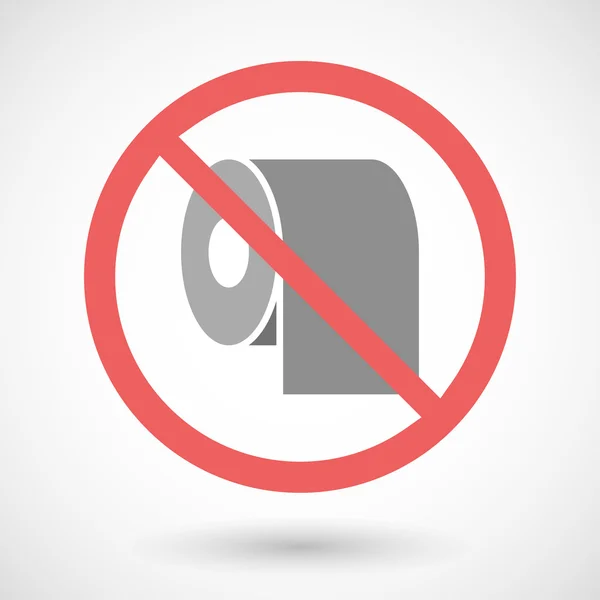 Yasak vektör sinyal bir tuvalet kağıdı rulosu ile