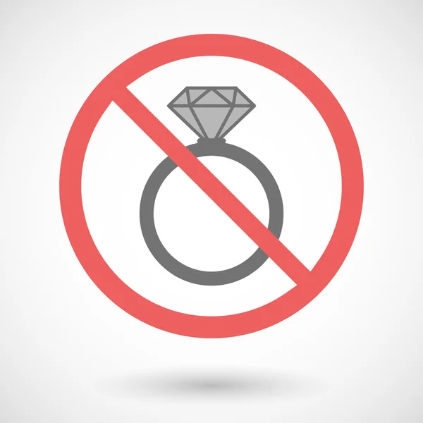 Segnale vettoriale proibito con anello di fidanzamento — Vettoriale Stock
