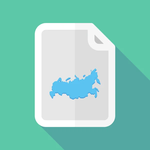 Lange schaduw vector documentpictogram met een kaart van Rusland — Stockvector