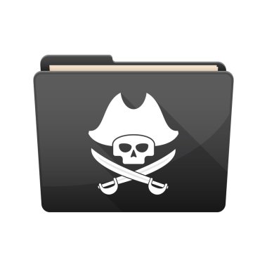 Uzun gölge bağlayıcı bir korsan kafatası ile