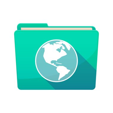 Uzun gölge bağlayıcı bir Amerika Bölge dünya küre ile