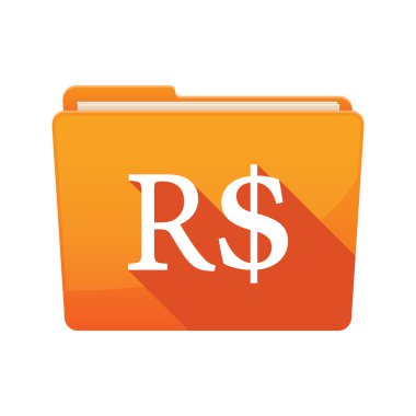 Uzun gölge Ciltçi brazillian gerçek para birimi işaretiyle