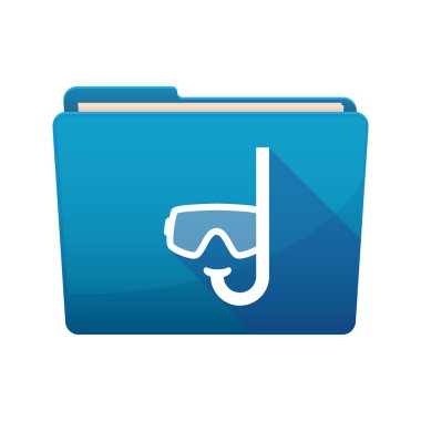 Uzun gölge bağlayıcı bir dalış gözlüğü ile