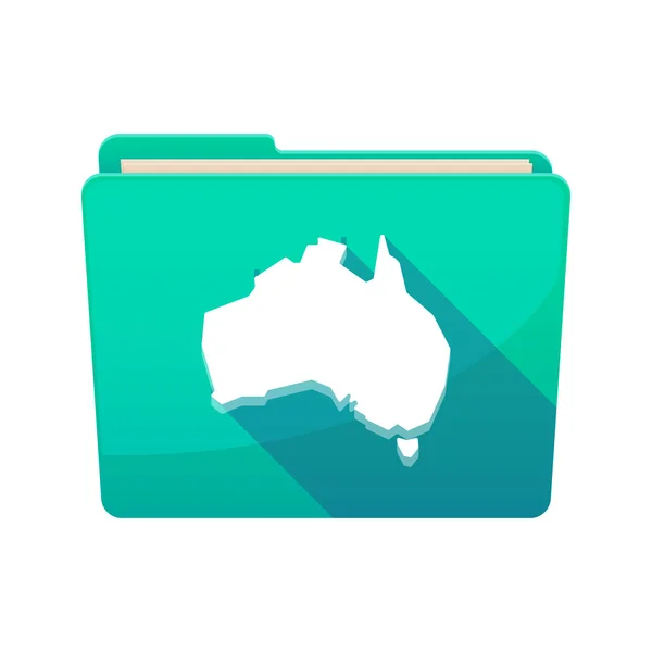 长阴影粘结剂与澳大利亚地图 — 图库矢量图片
