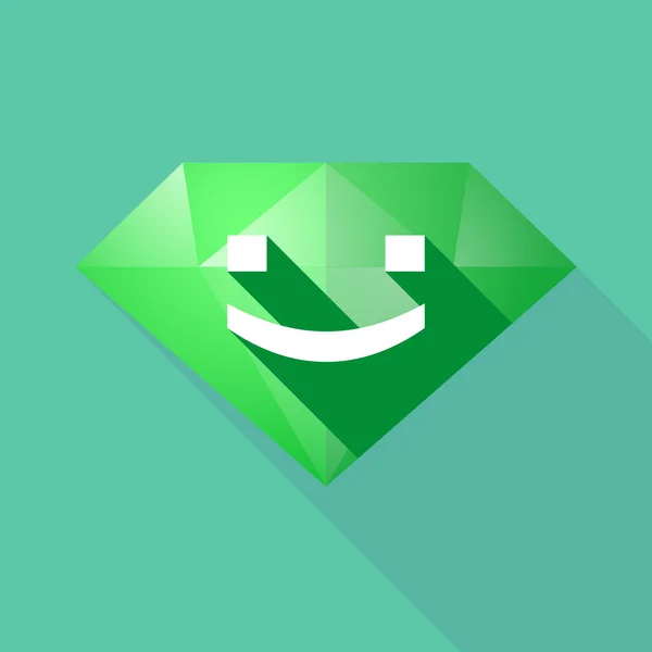 Dlouhý stín kosočtvercovou ikonu s textem tváři úsměv — Stockový vektor