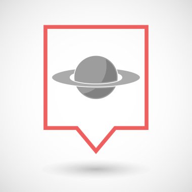 Gezegen Satürn ile izole araç ipucu hattı sanat simge