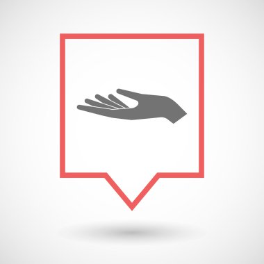 İzole araç ipucu hattı sanat simge bir el sunan