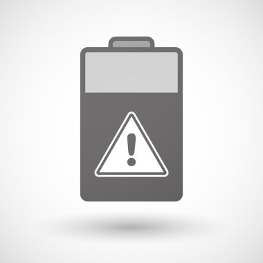 Bir uyarı sinyali ile izole pil simgesi