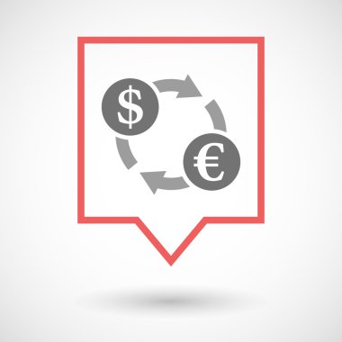 İzole araç ipucu hattı sanat simge dolar euro döviz işareti