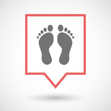 İki ayak izleri ile izole araç ipucu hattı sanat simge