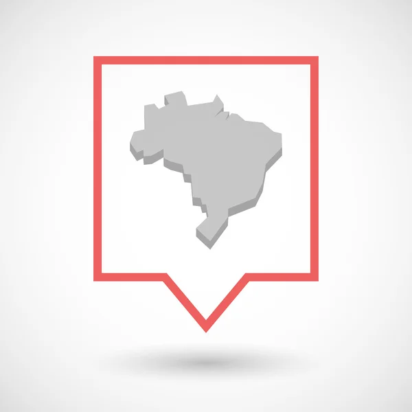 Ícone de arte de linha de dica de ferramenta isolada com um mapa do Brasil — Vetor de Stock